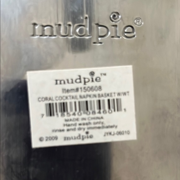 Mud Pie Blue and Silver Napkin Holder Set - Picture 3 of 3